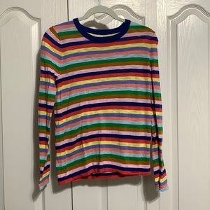 J. Crew Rainbow Stripe Multi Color Sweater Size S